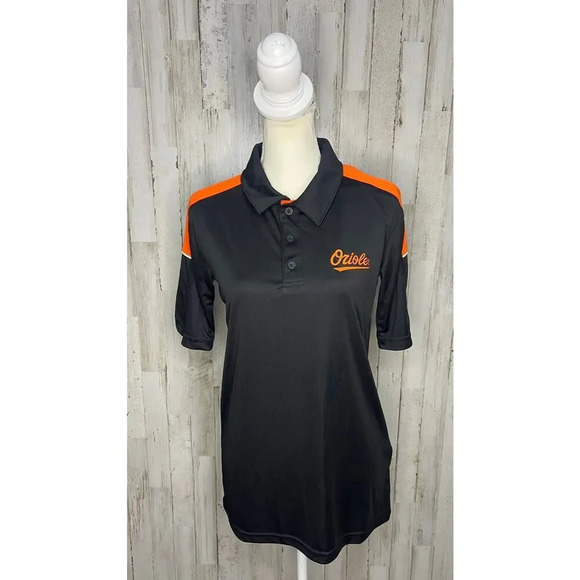 NWT MLB Baltimore Orioles Men's Polo Shirt Black Size Small Short Sleeve - Picture 2 of 6